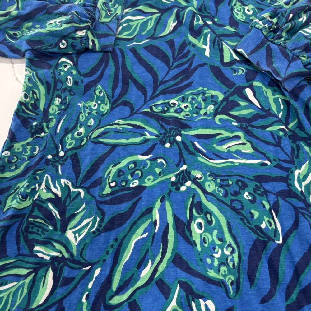 Lilly Pulitzer Dress Size XL Elianna Cotton T-Shirt Indigo Breeze Shady Gators - Picture 2 of 8
